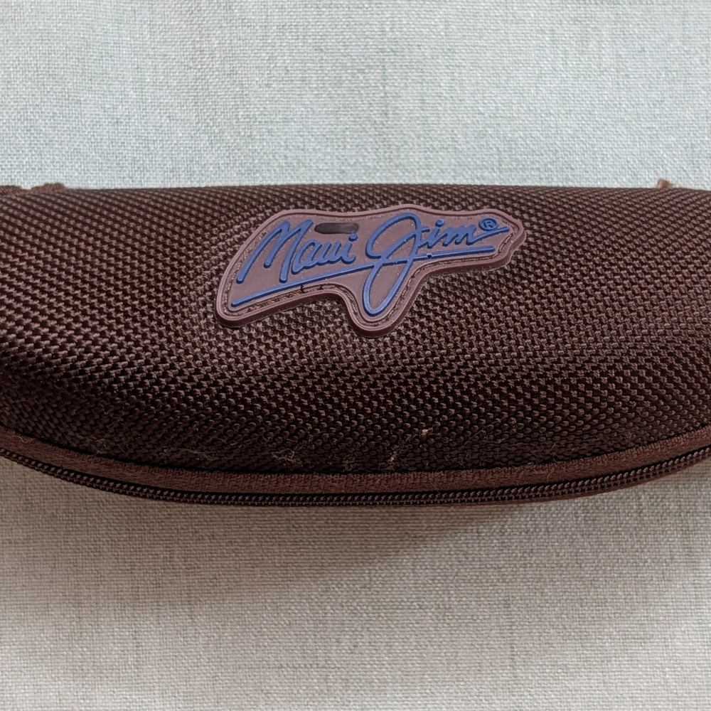 Maui Jim Black Rimless Sunglasses with Brown Zipper Case - Picture 10 of 11